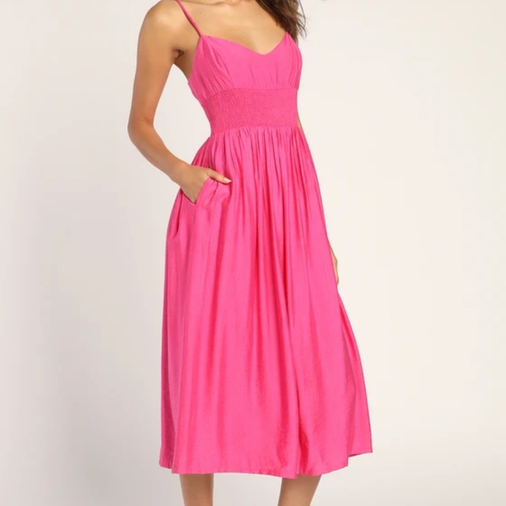 LULU’s Pink Midi Dress